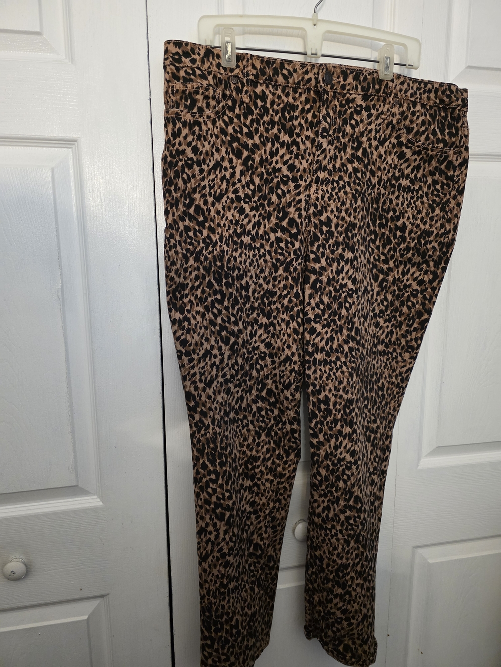 Terra & Sky Leopard Print Boot Cut Jeans - Brown and Black